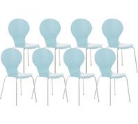 Set 8x sillas de visita diego apilable madera azul claro 45x43x86 cm
