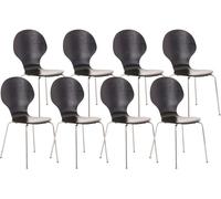 Set 8x sillas de visita diego apilable madera negro 45x43x86 cm