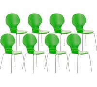 Set 8x sillas de visita diego apilable madera verde 45x43x86 cm