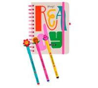 Set agenda Mr. Wonderful pequeña 2026-27 semanal + 3 bolis borrables Bo-Bo - Ready