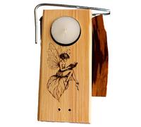 Set Artesanal de Quemador de Incienso en Madera con Grabado Decorativo, Palo Santo, Vela y Accesorios para Rituales de Aromaterapia - YA-DECOREGALOS