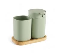 Set baño jabonera y vaso washbasin color verde