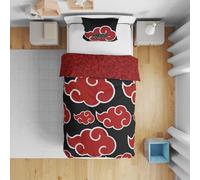 Set biancheria da letto - NARUTO - Akatsuki - Microfibra - 1 copripiumino 140 x 200 cm + 1 federa 63 x 63 cm