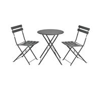 Set bistro caprile 3-piezas plegables 71 x 60 cm - gris oscuro [en.casa]