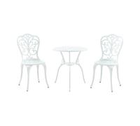 Set bistró de 3 piezas lupsam aluminio fundido blanco [casa.pro]