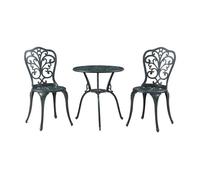 Set bistró de 3 piezas lupsam aluminio fundido gris oscuro/verde [casa.pro]