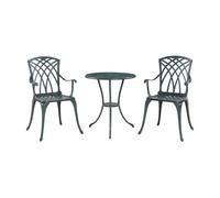 Set bistró de 3 piezas vena aluminio fundido gris oscuro/verde [casa.pro]