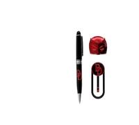 Set Bolígrafo Daredevil Marvel para Fans - Pack 3 Piezas con Bolígrafo Premium, Pin y Marcapáginas Clip, Licencia Oficial, Regalo para Oficina, Estudio y Lectura, Talla Única