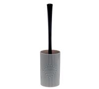 Set brosse WC Spirella Graphic Blanc Noir Mat à Poser