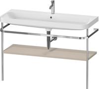 Set c-bonded Duravit Happy D.2 Plus con soporte metálico, 1175x490mm, 1 agujero para grifo, HP4839O60600000, Color: Seda topo laca mate