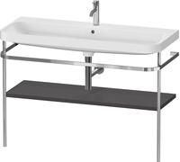 Set c-bonded Duravit Happy D.2 Plus con soporte metálico, 1175x490mm, 1 agujero para grifo, HP4839O80800000, Color: Decoración grafito supermate