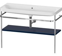 Set c-bonded Duravit Happy D.2 Plus con soporte metálico, 1175x490mm, sin agujero para grifo, HP4839N98980000, Color: Seda azul noche lacado mate