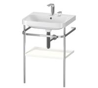 Set c-bonded Duravit Happy D.2 Plus con soporte metálico, 575x490mm, 2 agujeros para grifo, HP4835E3636, Color: Blanco seda lacado mate