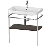 Set c-bonded Duravit Happy D.2 Plus con soporte metálico, 775x490mm, 1 agujero para grifo, HP4837O6969, Color: Nogal cepillado Chapa de madera auténtica
