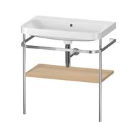 Set c-bonded Duravit Happy D.2 Plus con soporte metálico, 775x490mm, sin agujero para grifo, HP4837N7171, Color: Roble mediterráneo Chapa de madera auténtica