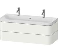Set c-bonded Duravit Happy D.2 Plus suspendido, 1175x490mm, 2 cajones, 1 agujero para grifo, HP4379O36360000, Color: Blanco seda lacado mate