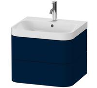 Set c-bonded Duravit Happy D.2 Plus suspendido, 575x490mm, 2 cajones, 1 agujero para grifo, HP4345O9898, Color: Seda azul noche lacado mate