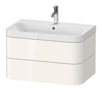 Set c-bonded Duravit Happy D.2 Plus suspendido, 775x490mm, 2 cajones, 1 agujero para grifo, HP4347O2222, Color: Decoración blanca de alto brillo