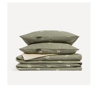 Scalpers Home Set de Cama con Funda Nórdica y Almohadas - Algodón 100%, Beige & Khaki Calaveras, 250x230cm funda, 50x85cm almohada