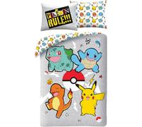 Set Cama Pokemon Pikachu Squirtle Charmander Funda Nórdica Poliéster 140x200