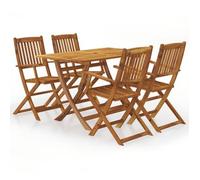 Set Comedor De Jardín Plegable 5 Piezas Madera Maciza De Acacia Vidaxl