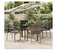 vidaXL Set comedor de jardín 5 pzas ratán sintético con cojines negro/gris