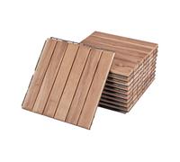 Set de 10 baldosas clic alliste 6 láminas acacia/plástico 0,9 m² - natural [casa.pro]