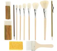 Set de 12 pinceles para pintura, junto con herramientas para cerámica