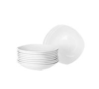 Set de 12 platos hondos cuadrados blancos de porcelana de Ø21 cm Lola Home