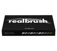 Set de 12 rotuladores pincel Karin Realbrush en color gris