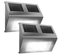 Set de 2 apliques solares LED de acero inoxidable