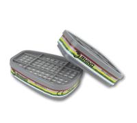 Set de 2 Cartuchos Carbono Activo Rhino ABEK1 (Vapores Orgánicos, Inorgánicos, Gases Ácidos y Amoníaco) para Máscaras Completas y Semi-Máscaras Tipo RH-M101, RH-7011 y Máscara 3M