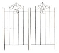 CLP Set De 2 Enrejados Paula para Plantas Trepadoras I Soporte Metálico para Enredaderas I Vallas para Jardín, Color:Bronce