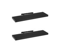 Set de 2 estantes de pared flotantes negros de 80x24 cm