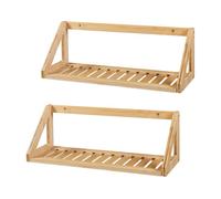 Set de 2 estantes flotantes gjerdrum bambú 43x15x15cm - natural [en.casa]