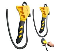 Set de 2 Llaves de Correa Universal (50 cm y 60 cm), Llaves Ajustables con Goma Antideslizante, Herramientas Multifunción para Filtros de Aceite, Botellas, Tuberías, Fregaderos y Conexiones PVC