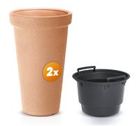 Set de 2 macetas de terracota 63x40cm