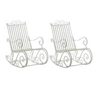 Set De 2 Mecedoras De Hierro Smilla Metal Blanco Antiguo 90x56x94 Cm Clp