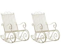 Set de 2 mecedoras de hierro smilla metal crema antiguo 90x56x94 cm