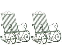 Set de 2 mecedoras de hierro smilla metal verde antiguo 90x56x94 cm