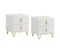 Set de 2 mesa auxiliar mesita de noche mobiliario de salón moderno con 2 cajones l40xp40xh47 cm fbt115-wx2 sobuy