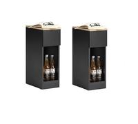 Set de 2 mesas auxiliares con 1 cajón negro fbt111 20x35x60 cm sobuy