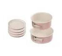 Dr. Oetker 9925750 - Molde para tartas (3 moldes para pasteles, moldes para pasteles, molde redondo para pastelería, molde layer cakes, acero, cerámica, rosa, 18,5 x 7,5 x 18 cm, 20 x 7 cm, 17 x 1,5