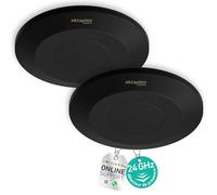 Set de 2 Oktaplex Isa Detector de Presencia en Negro para Techo - Ultraplano 22mm - Sensor Radar 24GHz para Detección de Presencia - Detector de Movimiento HF 360° de Superficie
