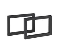 Set de 2 patas de mesa lunderskov rectangulares acero 35x50cm - negro [en.casa]