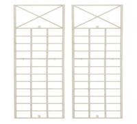 Set de 2 rejas trigo para plantas trepadoras metal crema antiguo 1x40x198 cm