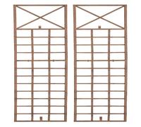 Set de 2 rejas trigo para plantas trepadoras metal marrón antiguo 1x40x198 cm