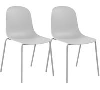 Set de 2 sillas apilables hardin plástico gris claro 55x51x85 cm
