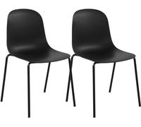 Set de 2 sillas apilables hardin plástico negro 55x51x85 cm