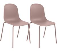 Set de 2 sillas apilables hardin plástico rosado 55x51x85 cm